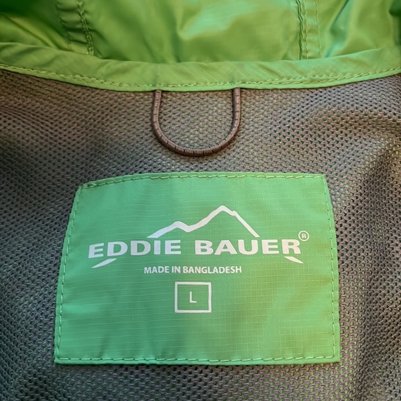 NWOT Eddie Bauer Green Hooded Full Zip Windbreaker/Rain Coat Size S - Picture 9 of 13
